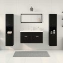Zestaw mebli łazienkowych Montowane na ścianie 4 pcs Czarny Dąb
