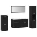 Zestaw mebli łazienkowych Montowane na ścianie 5 pcs Czarny Dąb