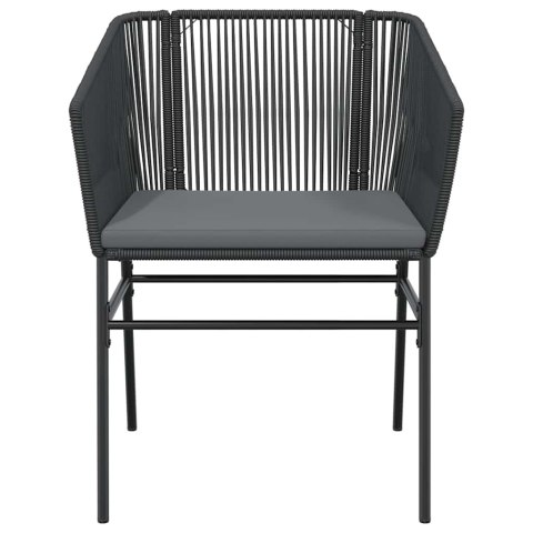 5-cz. zestaw mebli ogrodowych z poduszkami, czarny polirattan