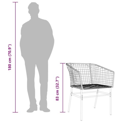 5-częściowy zestaw obiadowy do ogrodu, brązowy polirattan szkło