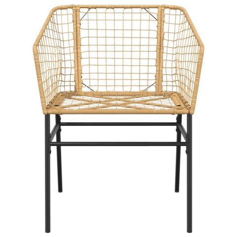 5-częściowy zestaw obiadowy do ogrodu, brązowy polirattan szkło