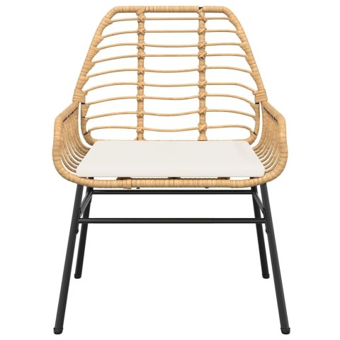 5-częściowy zestaw ogrodowy poduszkami brązowy polirattan szkło