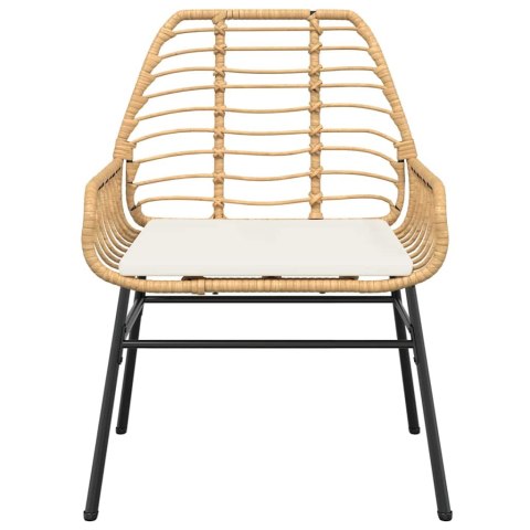 5-częściowy zestaw ogrodowy poduszkami brązowy polirattan szkło