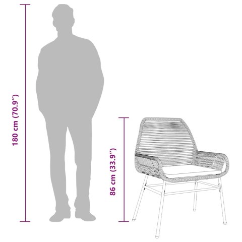 5-częściowy zestaw ogrodowy poduszkami brązowy polirattan szkło