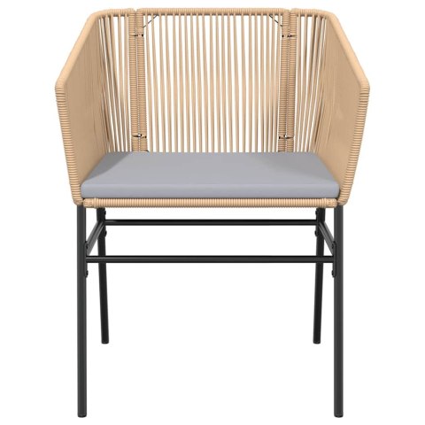 7-częściowy zestaw ogrodowy poduszkami brązowy polirattan szkło