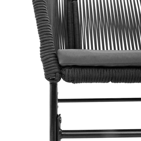 7-częściowy zestaw ogrodowy poduszkami czarny polirattan szkło