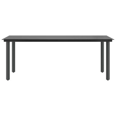 7-częściowy zestaw ogrodowy poduszkami czarny polirattan szkło