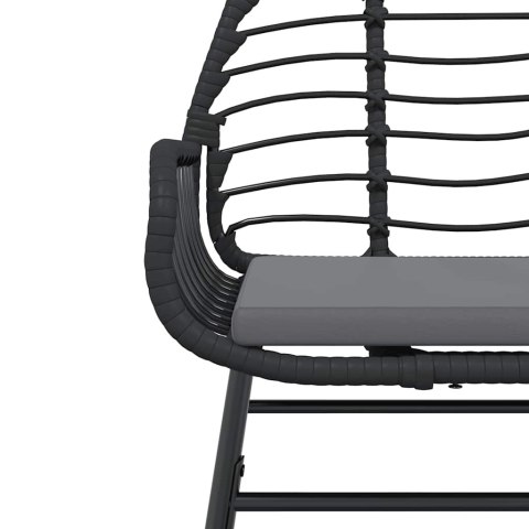 7-częściowy zestaw ogrodowy poduszkami czarny polirattan szkło