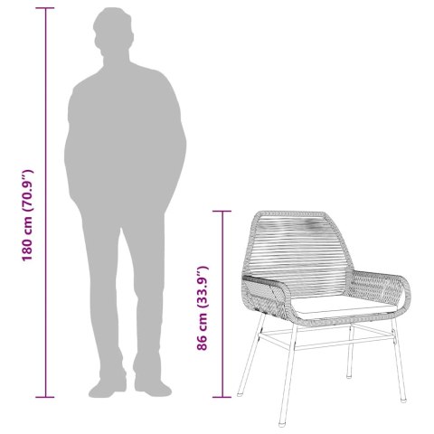 7-częściowy zestaw ogrodowy poduszkami czarny polirattan szkło