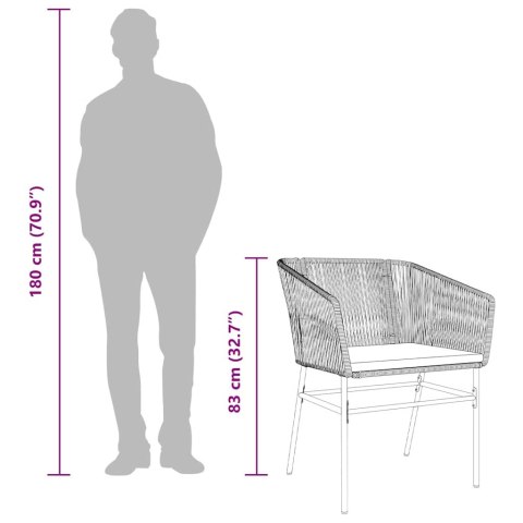 7-częściowy zestaw ogrodowy z poduszkami szary polirattan szkło