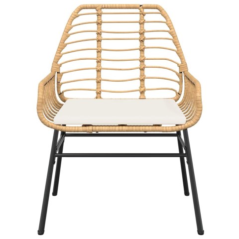 9-częściowy zestaw ogrodowy poduszkami brązowy polirattan szkło