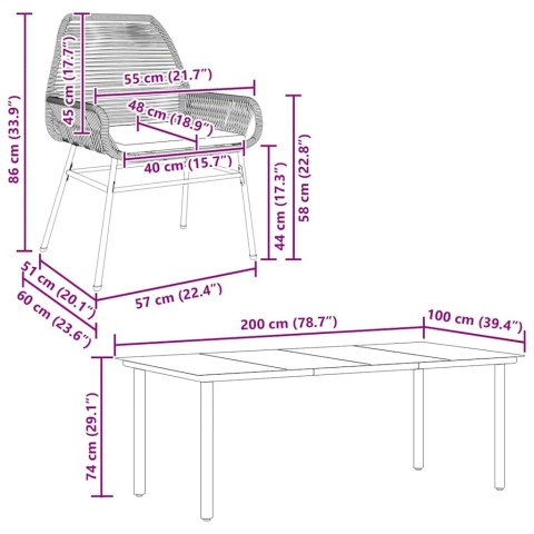 9-częściowy zestaw ogrodowy poduszkami brązowy polirattan szkło