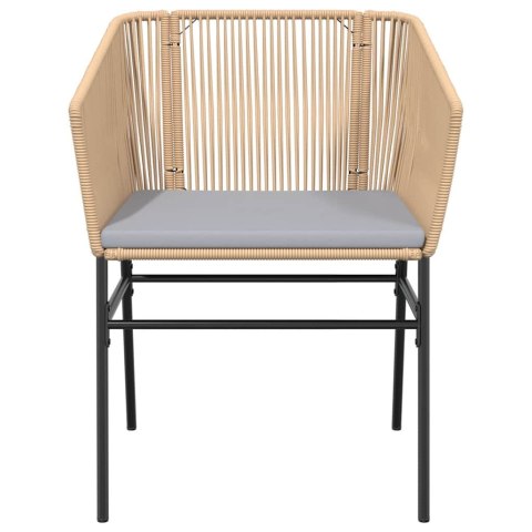 7-częściowy zestaw ogrodowy poduszkami brązowy polirattan szkło