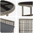 Zestaw do jadalni w ogrodzie 5 pcs Szary Polirattan