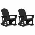 Fotele bujane Adirondack 2 pcs Czarny HDPE