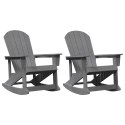 Fotele bujane Adirondack 2 pcs Jasnoszary HDPE