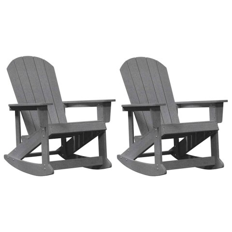 Fotele bujane Adirondack 2 pcs Jasnoszary HDPE
