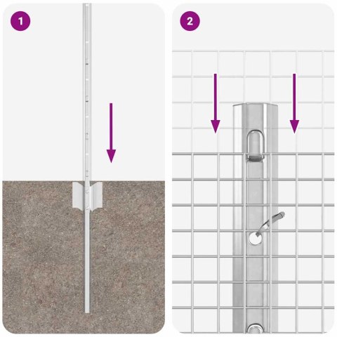 Płot i Słup Srebrny 0,6 x 100 m Stal