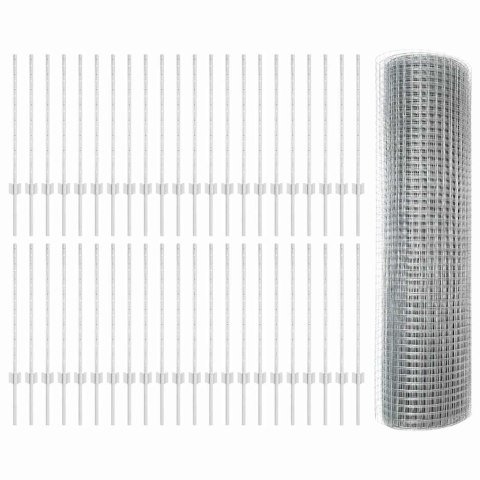 Płot i Słup Srebrny 0,8 x 100 m Stal