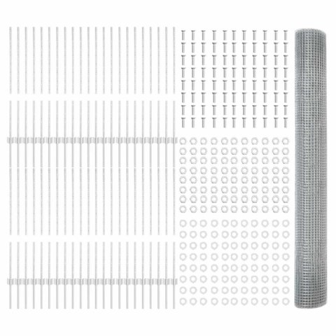 Płot i Słup Srebrny 1 x 100 m Stal