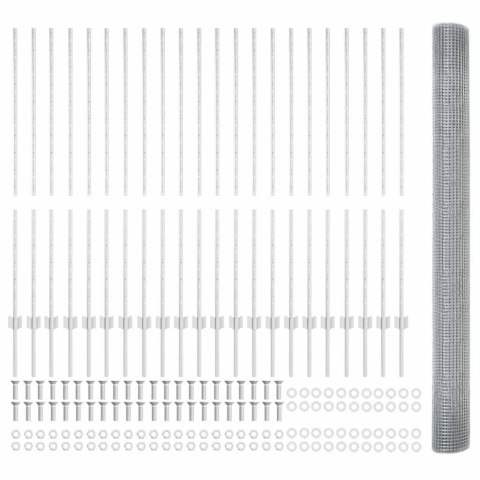 Płot i Słup Srebrny 1,4 x 50 m Stal