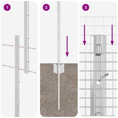 Płot i Słup Srebrny 1,4 x 50 m Stal