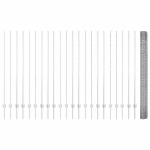 Płot i Słup Srebrny 1,6 x 50 m Stal