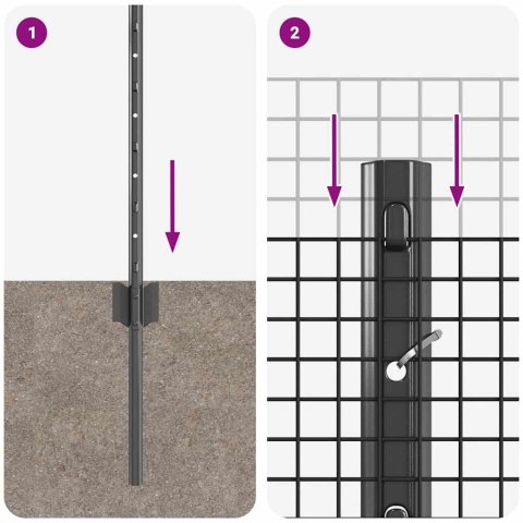 Płot i Słup Szary 0,8 x 100 m Stal