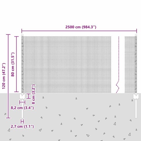 Płot i Słup Szary 0,8 x 100 m Stal