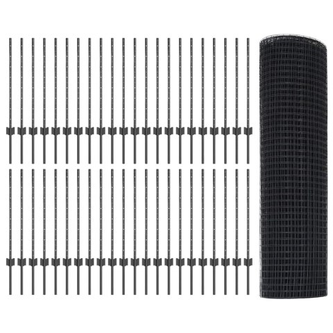 Płot i Słup Szary 0,8 x 100 m Stal