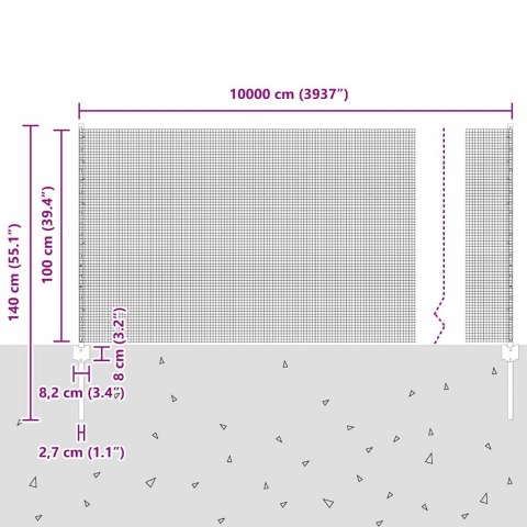 Płot i Słup Szary 1 x 100 m Stal
