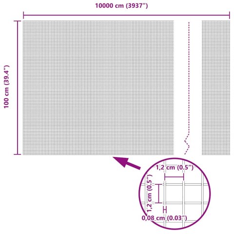 Płot i Słup Zielony 1 x 100 m Stal