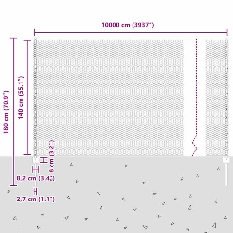 Płot i Słup Zielony 1,4 x 100 m Stal