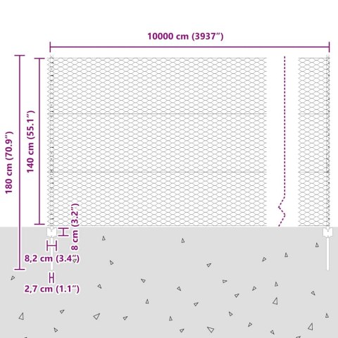 Płot i Słup Zielony 1,4 x 100 m Stal