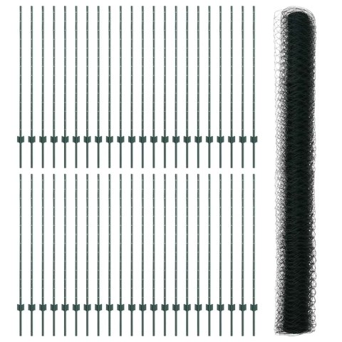 Płot i Słup Zielony 1,4 x 100 m Stal