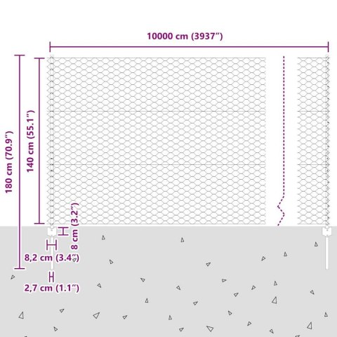Płot i Słup Zielony 1,4 x 100 m Stal