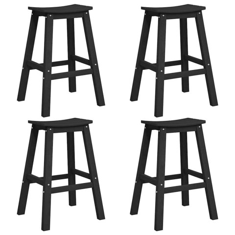 Zestaw barowy w ogrodzie 4 pcs Czarny HDPE