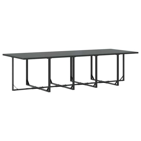 Zestaw do jadalni w ogrodzie 11 pcs Czarny Stal