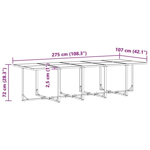 Zestaw do jadalni w ogrodzie 11 pcs Czarny Stal