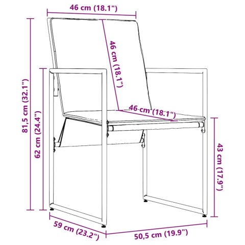 Zestaw do jadalni w ogrodzie 13 pcs Czarny Stal
