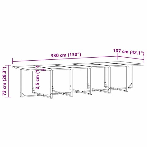 Zestaw do jadalni w ogrodzie 17 pcs Czarny Stal