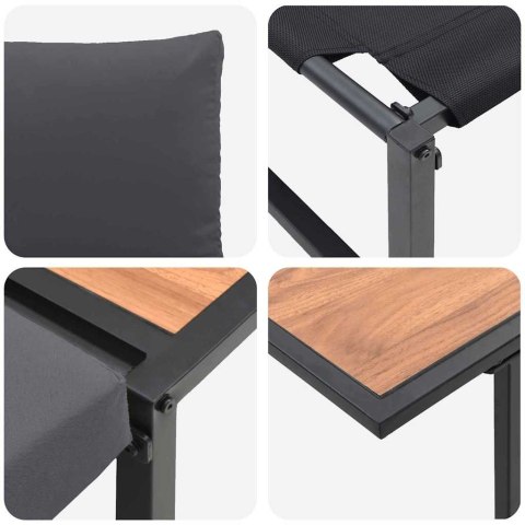 Zestaw do jadalni w ogrodzie 3 pcs Antracyt Stal