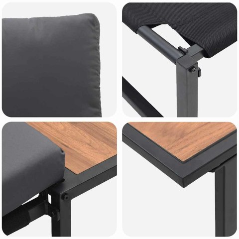 Zestaw do jadalni w ogrodzie 3 pcs Antracyt Stal