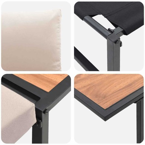 Zestaw do jadalni w ogrodzie 3 pcs Ciemnoszary Stal