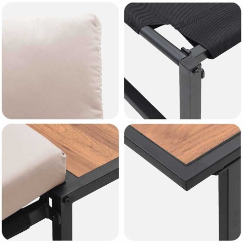 Zestaw do jadalni w ogrodzie 3 pcs Ciemnoszary Stal