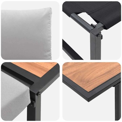 Zestaw do jadalni w ogrodzie 3 pcs Jasnoszary Stal