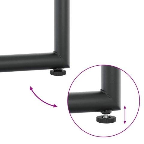 Zestaw do jadalni w ogrodzie 7 pcs Czarny Stal