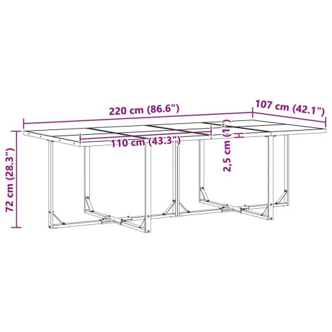 Zestaw do jadalni w ogrodzie 9 pcs Czarny Stal