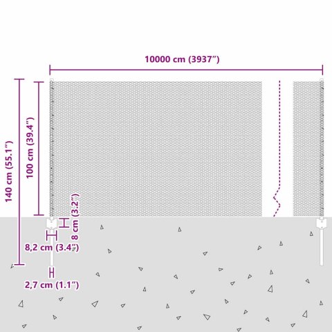 Płot i Słup Szary 1 x 100 m Stal