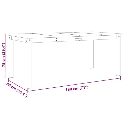 3-częściowy zestaw jadalny „Panama" Szary lite drewno sosnowe